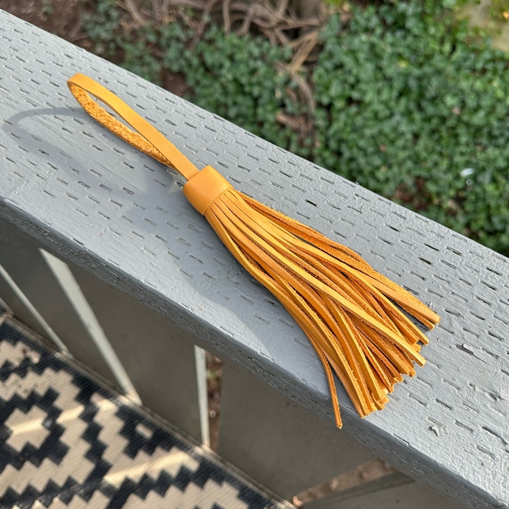 Portland Leather LARGE Tassel Keychain in Sunflower!